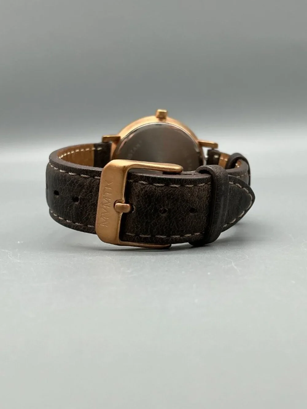 MVMT Ashen Taupe Womens Watch 34mm Rose Gold Tone Date Leather New Battery